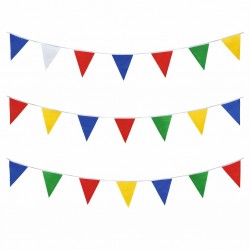 Оградна лента - гирлянд с триъгълни знаменца с цвят по Ваш избор