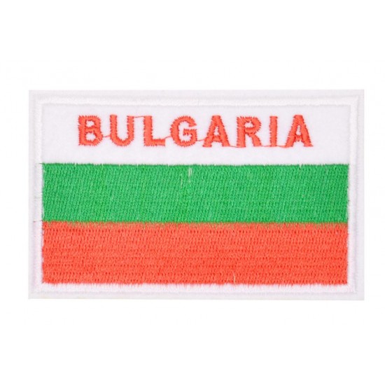 Бродирана нашивка - бродирана емблема за пришиване със знамето и надпис Bulgaria
