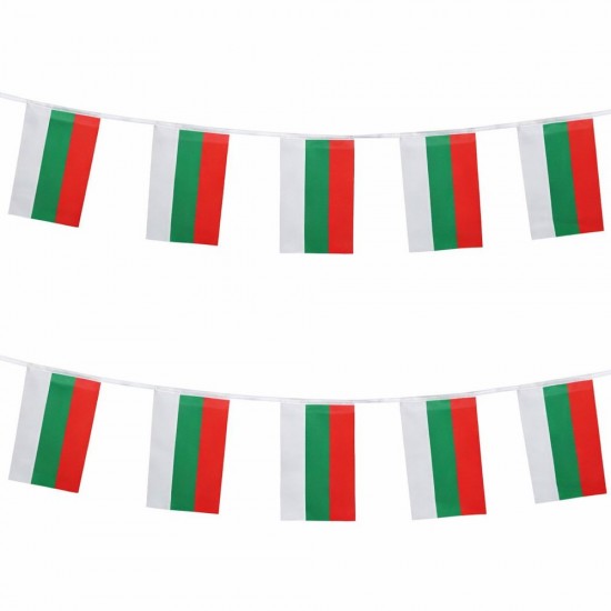 Гирлянд с 18 знамена на България на лента - 5 метра