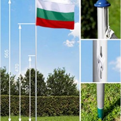 Бюджетен сглобяем алуминиев пилон със знаме на България 90/150 см.