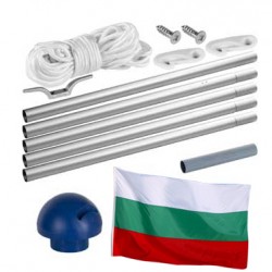 Бюджетен сглобяем алуминиев пилон със знаме на България 90/150 см.