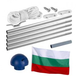 Бюджетен сглобяем алуминиев пилон със знаме на България 90/150 см.