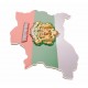 Магнитен сувенир карта с релефен герб и надпис Bulgaria Магнитен сувенир карта с релефен герб и надпис Bulgaria