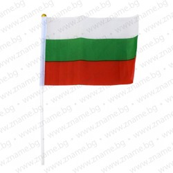 Знаме на България 14/21 см. с пластмасова дръжка - 60 гр./м2 Знаме на България 14/21 см. с пластмасова дръжка - 60 гр./м2