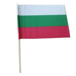 Знаме на България 15/21 см. с дървена клечка - 110 гр./м2