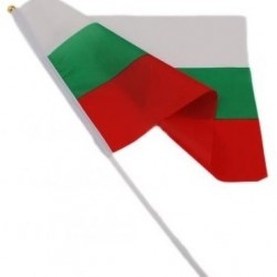 Знаме на България 14/21 см. с пластмасова дръжка - 60 гр./м2