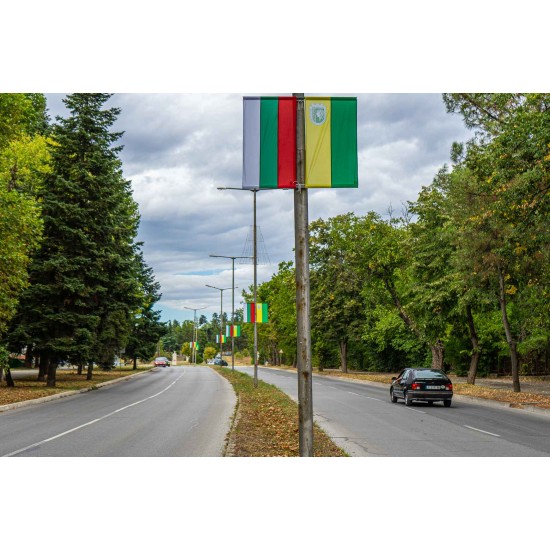 Стойка за стълб за две знамена