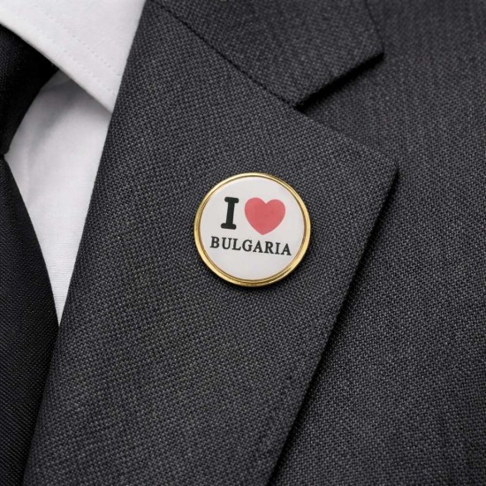 Кръгла значка Аз обичам България