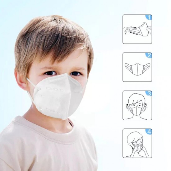 Детска петслойна защитна маска/респиратор за лице тип FFP2 с CE сертификат 2163 без Графен