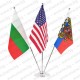 Луксозна настолна стойка от хром-никел с три знамена Луксозна настолна стойка от хром-никел с три знамена