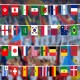 32 държавни знамена на лента 10 метра - гирлянд за украса