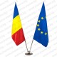 Сребриста интериорна стойка за зала от метал за две знамена - 220 см. Сребриста интериорна стойка за зала от метал за две знамена - 220 см.