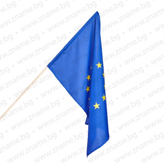 Знаме на Европейски съюз 50/83 см. за външни условия с дървена пръчка