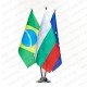 Настолна стойка от хром-никел с три знамена Настолна стойка от хром-никел с три знамена