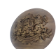 Герб на България дърворезба върху кръгла основа - пано