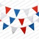 Оградна лента - гирлянд с триъгълни знаменца с цвят по Ваш избор
