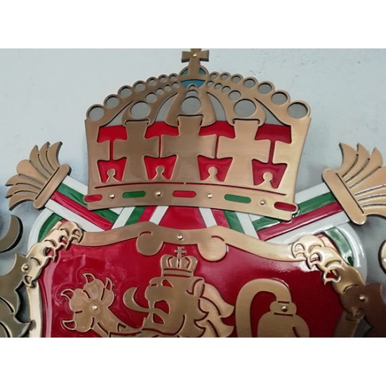 Голям ажурен метален герб на България за стена