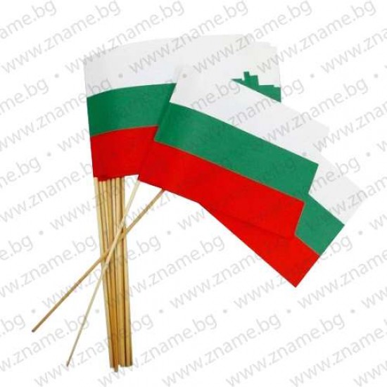 Хартиено знаме на България с дървена клечка Хартиено знаме на България с дървена клечка