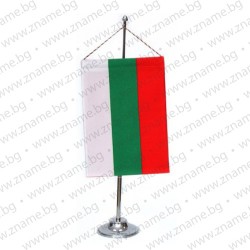 Настолна стойка от хром-никел с двулицево знаме - хоругва