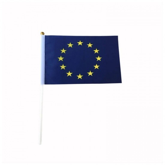 Знаме на Европейски съюз 14/21 см. с пластмасова дръжка