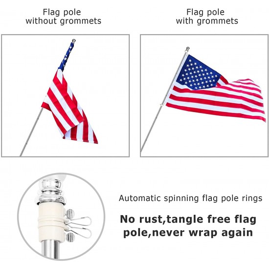 Сглобяема метална дръжка за знаме до 110 см. с декоративен връх и механизъм против усукване на знамето