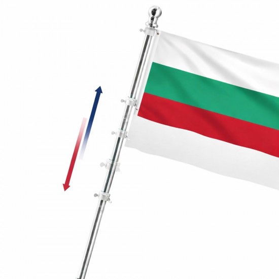 Сглобяема метална дръжка за знаме до 180 см. с декоративен връх и антиусукващ механизъм