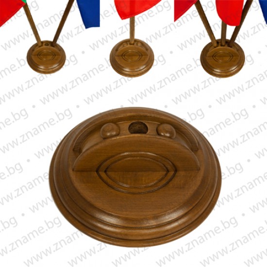 Луксозна дървена основа за интериорна стойка за едно, две или три знамена