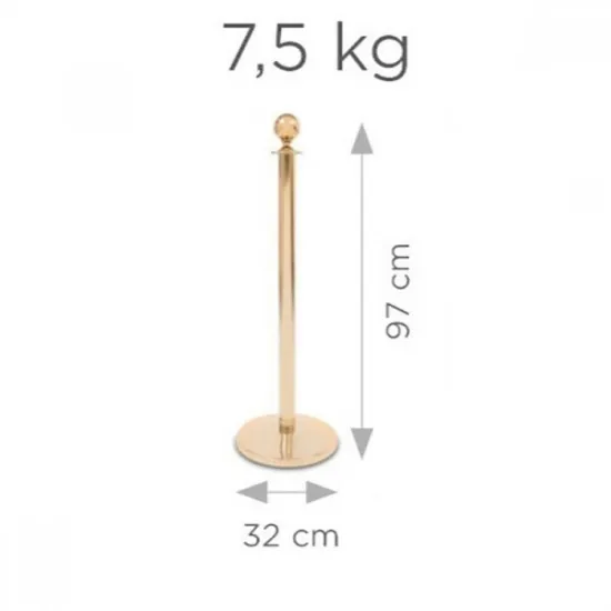 Златисто ограничително колче с въже с цвят по избор