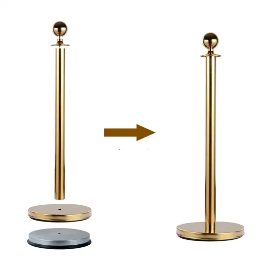 Златисто ограничително колче с въже с цвят по избор