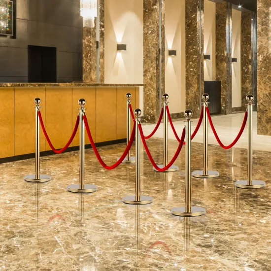 Златисто ограничително колче с въже с цвят по избор