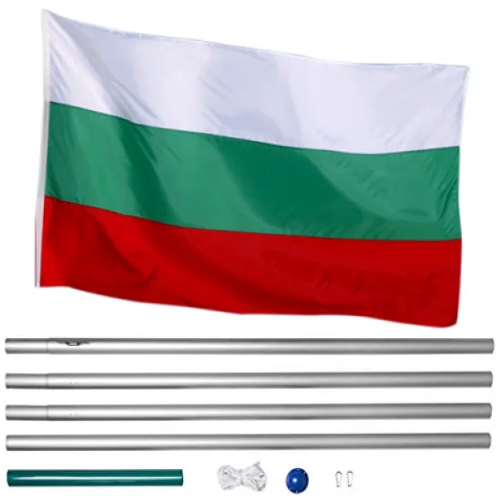 Бюджетен сглобяем алуминиев пилон със знаме на България 90/150 см.