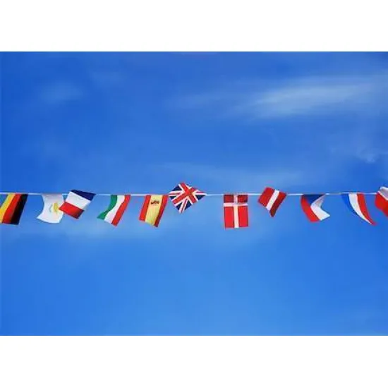 Гирлянд с 28 знамена на страните членки на ЕС на лента 