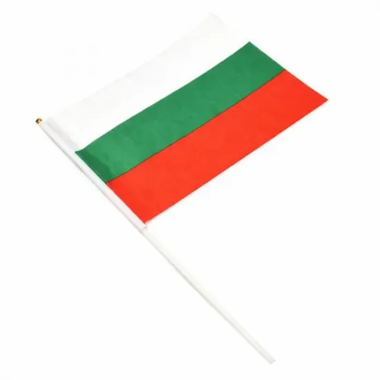 Знаме на България 14/21 см. с пластмасова дръжка - 60 гр./м2