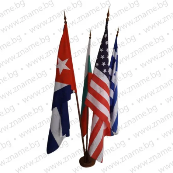 Интериорна стойка за зала с височина 220 см. за четири знамена