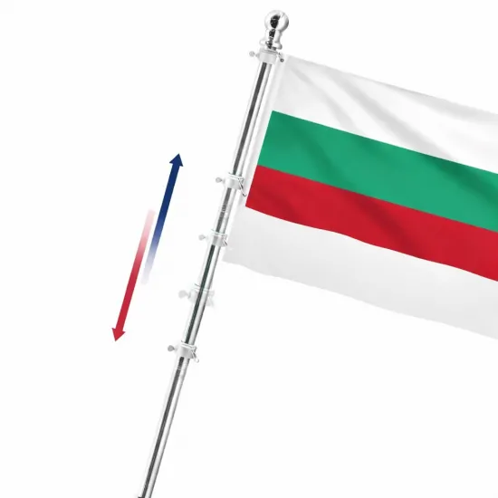 Сглобяема метална дръжка за знаме до 180 см. с декоративен връх и антиусукващ механизъм
